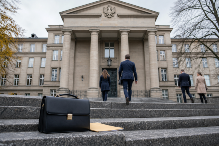 Fasada budynku sądu rejonowego w Polsce — elektroniczne postępowanie upominawcze EPU