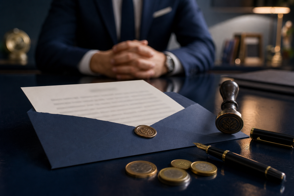 Błędy w wezwaniu do zapłaty — dokument, pieczęć i monety euro