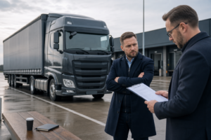 Ciężarówka na autostradzie — windykacja w transporcie TSL